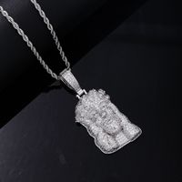 Hip-hop Solid Color Stainless Steel Copper Plating Chain Inlay Zircon Men's Pendant Necklace main image 5