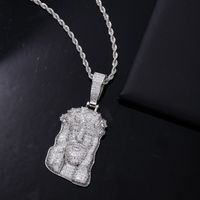 Hip-hop Solid Color Stainless Steel Copper Plating Chain Inlay Zircon Men's Pendant Necklace main image 4