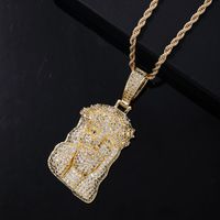 Hip-hop Solid Color Stainless Steel Copper Plating Chain Inlay Zircon Men's Pendant Necklace main image 2