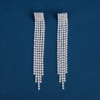 1 Pair Simple Style Solid Color Inlay Rhinestone Zircon Drop Earrings main image 1