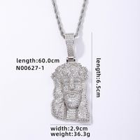 Hip-hop Solid Color Stainless Steel Copper Plating Chain Inlay Zircon Men's Pendant Necklace sku image 2