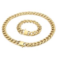 Simple Style Classic Style Solid Color Titanium Steel Chain 18K Gold Plated Men's Necklace main image 2