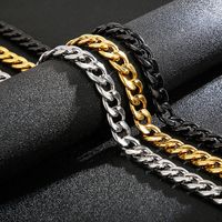 Basic Punk Geometric Stainless Steel 18K Gold Plated Men's Bracelets Necklace main image 6