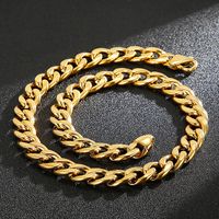 Basic Punk Geometric Stainless Steel 18K Gold Plated Men's Bracelets Necklace main image 3