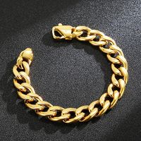 Basic Punk Geometric Stainless Steel 18K Gold Plated Men's Bracelets Necklace main image 4