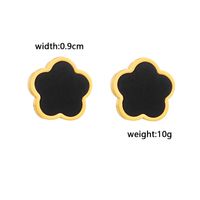 1 Pair Simple Style Flower Plating Inlay 304 Stainless Steel Titanium Steel Shell K Gold Plated Ear Studs sku image 1
