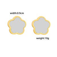 1 Pair Simple Style Flower Plating Inlay 304 Stainless Steel Titanium Steel Shell K Gold Plated Ear Studs sku image 2