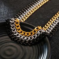 Hip-Hop Retro Solid Color Stainless Steel Plating Chain 18K Gold Plated Men's Bracelets main image 1
