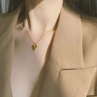 Edelstahl 304 18 Karat Vergoldet Romantisch Überzug Herzform Halskette Mit Anhänger main image 1