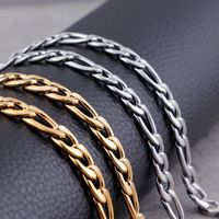 Hip Hop Retro Geometrisch Einfarbig Titan Stahl Überzug Kette 18 Karat Vergoldet Unisex Halskette main image 1