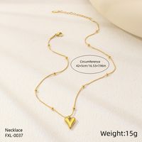 Edelstahl 304 18 Karat Vergoldet Romantisch Überzug Herzform Halskette Mit Anhänger main image 3