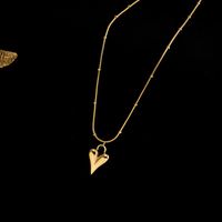 Acero Inoxidable 304 Chapados en oro de 18k Romántico Enchapado Forma De Corazón Collar Colgante main image 5
