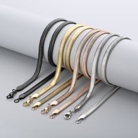 Titanium Steel 18K Gold Plated Classic Style Chain Solid Color Necklace main image 2