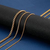 Einfacher Stil Geometrisch Einfarbig Titan Stahl Überzug Kette 18 Karat Vergoldet Unisex Halskette main image 1