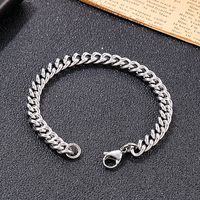 Hip-Hop Retro Solid Color Titanium Steel Chain 18K Gold Plated Men's Bracelets Necklace main image 5