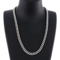 Hip-Hop Retro Solid Color Titanium Steel Chain 18K Gold Plated Men's Bracelets Necklace main image 3