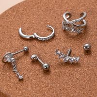 1 Piece Ear Cartilage Rings & Studs Sweet Water Droplets Heart Shape Copper Plating Inlay Zircon main image 3
