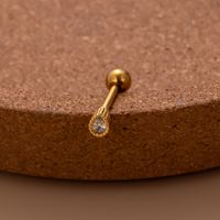1 Piece Ear Cartilage Rings & Studs Sweet Water Droplets Heart Shape Copper Plating Inlay Zircon sku image 2