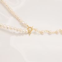 Elegant Round Freshwater Pearl Brass Beaded Sweater Chain main image 3
