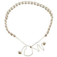 Elegant Round Freshwater Pearl Brass Beaded Sweater Chain main image 5