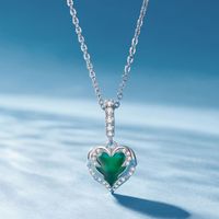 غير رسمي شكل القلب الفضة الاسترليني ترصيع الزركون اكسسوارات المجوهرات main image 4