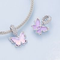 Casual Butterfly Sterling Silver Inlay Glass Zircon Jewelry Accessories main image 4