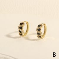 1 Paar Einfacher Stil Kreis Überzug Inlay Kupfer Zirkon 18 Karat Vergoldet Reif Ohrringe sku image 2