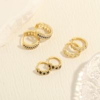 1 Pair Simple Style Circle Plating Inlay Copper Zircon 18k Gold Plated Hoop Earrings main image 9