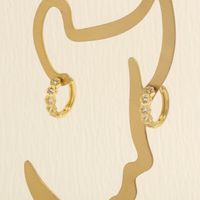 1 Paar Einfacher Stil Kreis Überzug Inlay Kupfer Zirkon 18 Karat Vergoldet Reif Ohrringe main image 5