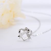 Ig Style Vintage Style Heart Shape Sterling Silver Plating Inlay Zircon Silver Plated Pendant Necklace main image 6