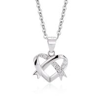 Ig Style Vintage Style Heart Shape Sterling Silver Plating Inlay Zircon Silver Plated Pendant Necklace sku image 1
