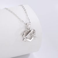 Ig Style Vintage Style Heart Shape Sterling Silver Plating Inlay Zircon Silver Plated Pendant Necklace main image 4