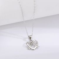 Ig Style Vintage Style Heart Shape Sterling Silver Plating Inlay Zircon Silver Plated Pendant Necklace main image 5