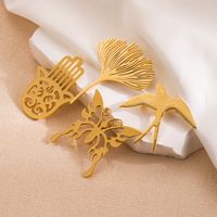 Modern Style Simple Style Butterfly Stainless Steel Hollow Out Women's Brooches main image 1