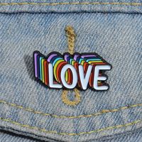 Cartoon Style Cowboy Style Letter Rainbow Heart Shape Alloy Stamping Stoving Varnish Plating Kid's Brooches main image 9