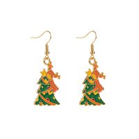 1 Pair Elegant Glam Christmas Christmas Tree Santa Claus Snowman Enamel Alloy Gold Plated Drop Earrings main image 7