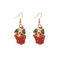1 Pair Elegant Glam Christmas Christmas Tree Santa Claus Snowman Enamel Alloy Gold Plated Drop Earrings main image 5