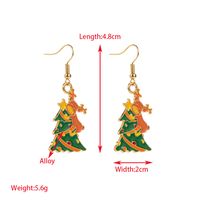 1 Pair Elegant Glam Christmas Christmas Tree Santa Claus Snowman Enamel Alloy Gold Plated Drop Earrings sku image 3