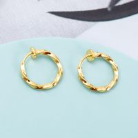 1 Pair Simple Style Solid Color Asymmetrical Plating Copper Gold Plated Earrings sku image 3