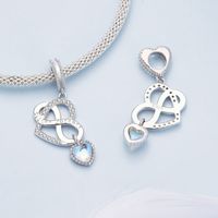 Casual Heart Shape Sterling Silver Inlay Moonstone Zircon Jewelry Accessories main image 1