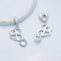 Casual Heart Shape Sterling Silver Inlay Moonstone Zircon Jewelry Accessories main image 4