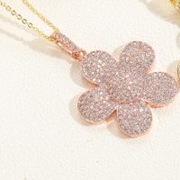 Elegant Simple Style Flower Butterfly Copper Plating Inlay Zircon 14k Gold Plated White Gold Plated Pendant Necklace main image 3