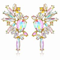 1 Pair Simple Style Water Droplets Inlay Alloy Rhinestones Ear Studs main image 2