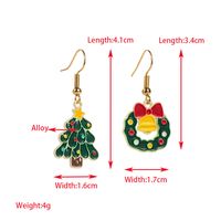 1 Pair Casual Christmas Streetwear Christmas Tree Gloves Bow Knot Enamel Alloy Drop Earrings sku image 3