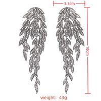 1 Pair Vintage Style Leaves Plating Inlay Alloy Rhinestones Silver Plated Ear Studs main image 2