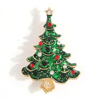 Simple Style Christmas Tree Alloy Inlay Rhinestones Pearl Women's Brooches 1 Piece sku image 9