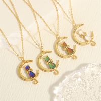 Simple Style Cat Copper Plating Inlay Zircon 18k Gold Plated Pendant Necklace main image 10