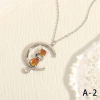 Simple Style Cat Copper Plating Inlay Zircon 18k Gold Plated Pendant Necklace sku image 2