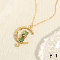 Simple Style Cat Copper Plating Inlay Zircon 18k Gold Plated Pendant Necklace sku image 3