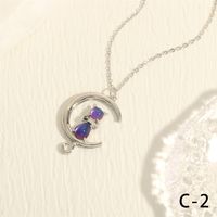 Simple Style Cat Copper Plating Inlay Zircon 18k Gold Plated Pendant Necklace main image 5